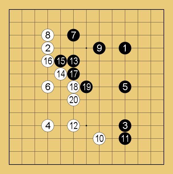 １３路盤の棋譜